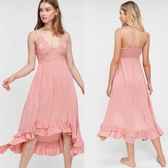 LILITH Boho chic Dress - PEACH - Picture 2 of 4